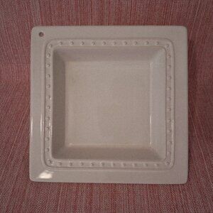 Nora Fleming Ceramic Square Bowl Dish Napkin Holder Pearl Dot